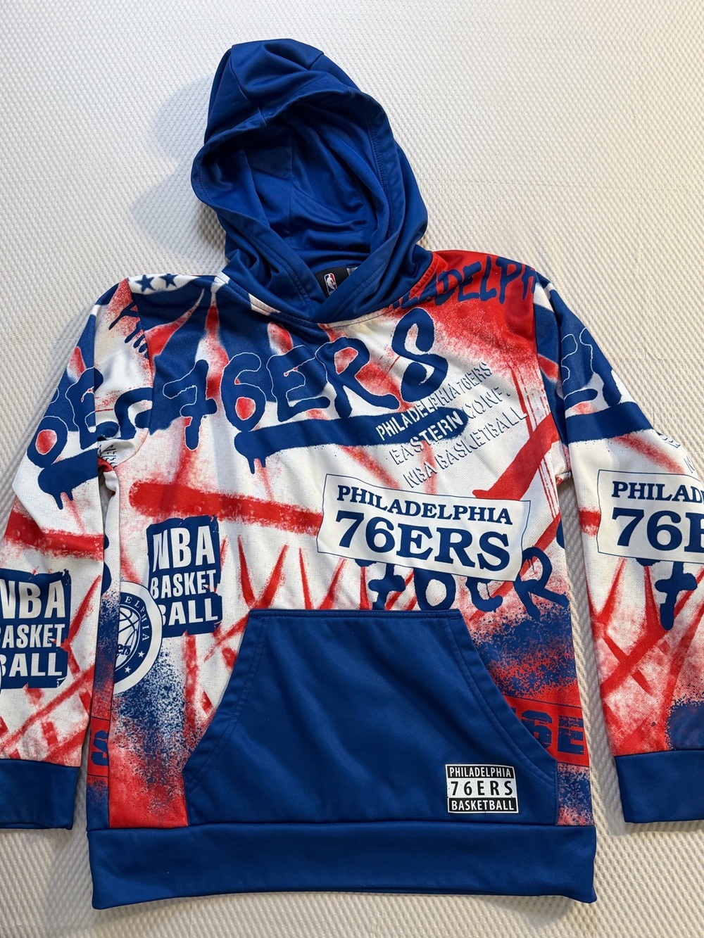 Philadelphia 76ers Youth Hoodie NBA Playoffs Graffiti Print Streetwear Pullover